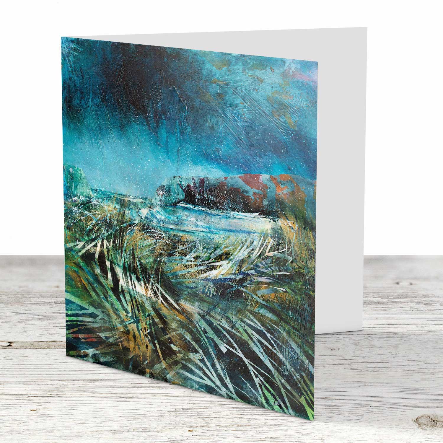 Blue Grass Greeting Card from an original painting by artist Fiona Matheson