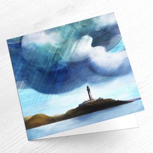 Ardnamurchan Lighthouse Greeting Card from an original painting by artist Esther Cohen