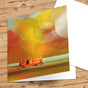 Tantallon Castle in Autumn Greeting Card from an original painting by artist Esther Cohen