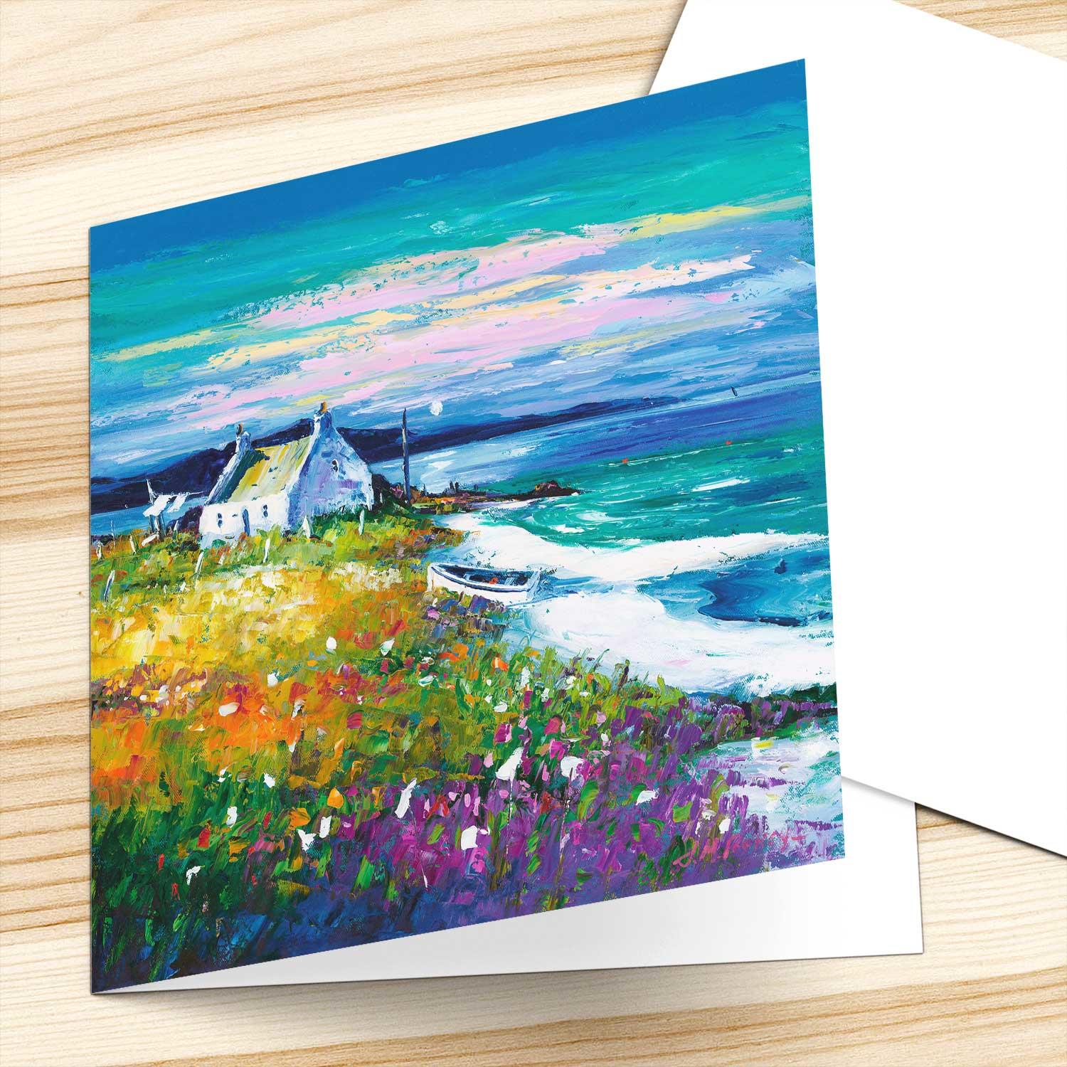 Evening Approaches, Isle of Lewis Greeting Card from an original painting by artist Jean Feeney