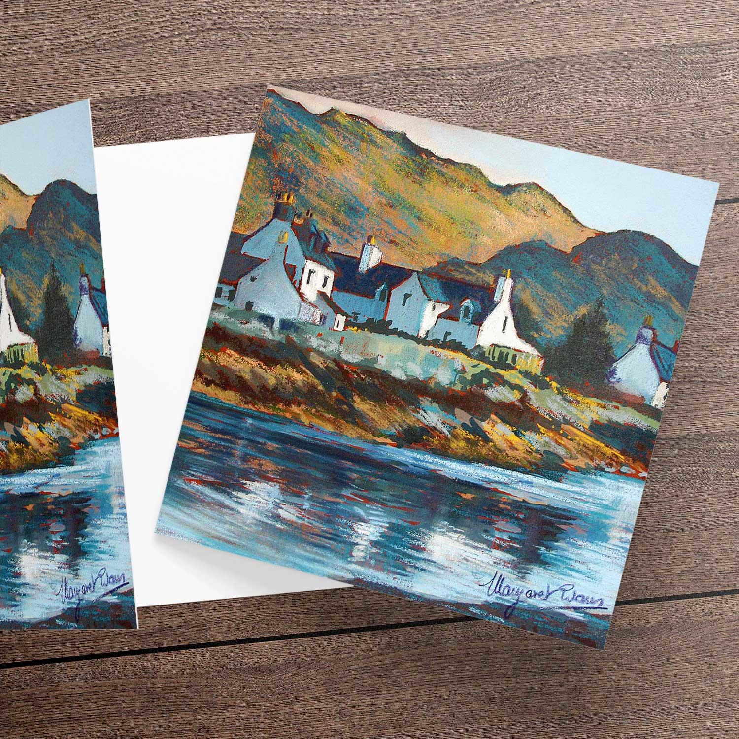 Plockton Shadows Greeting Card from an original painting by artist Margaret Evans