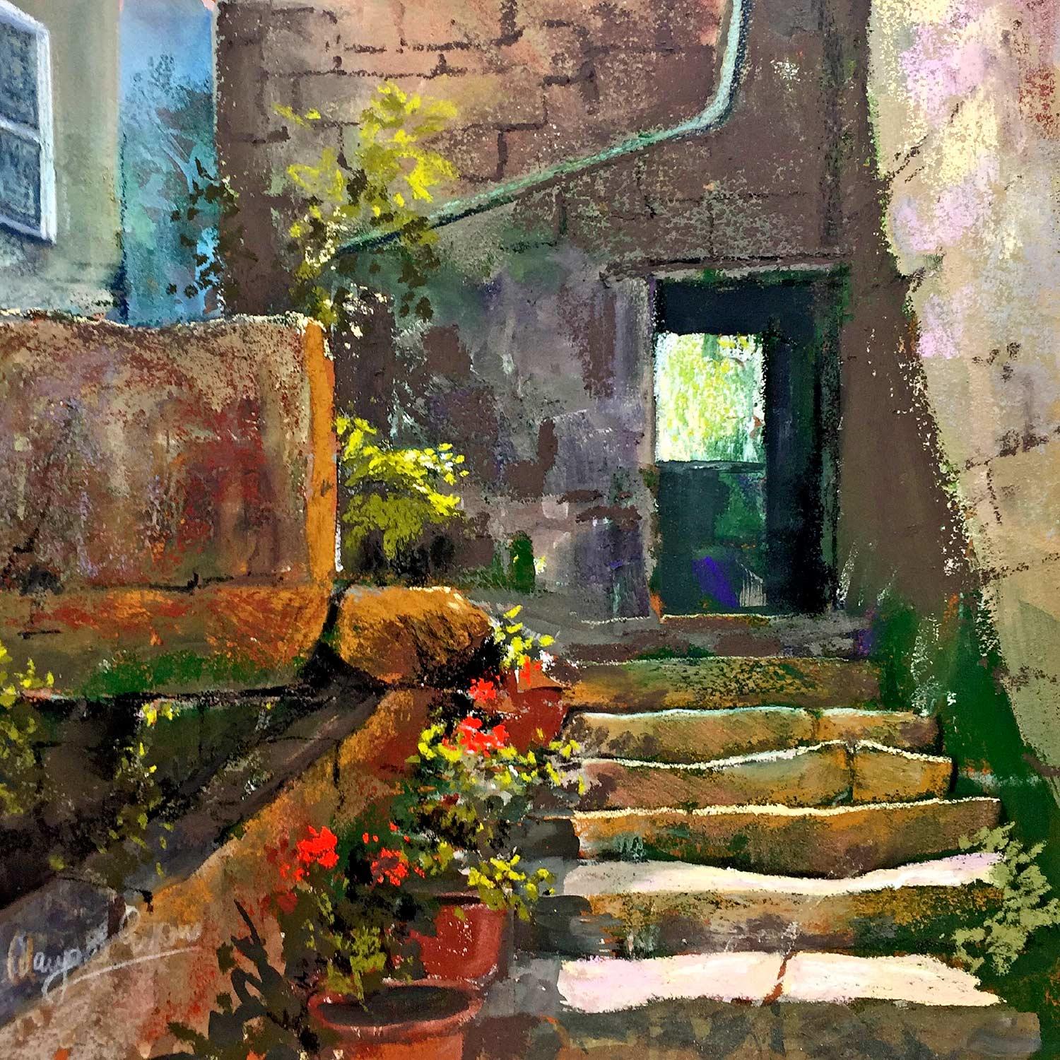 Le Vieux Couvent Stairway by Margaret Evans