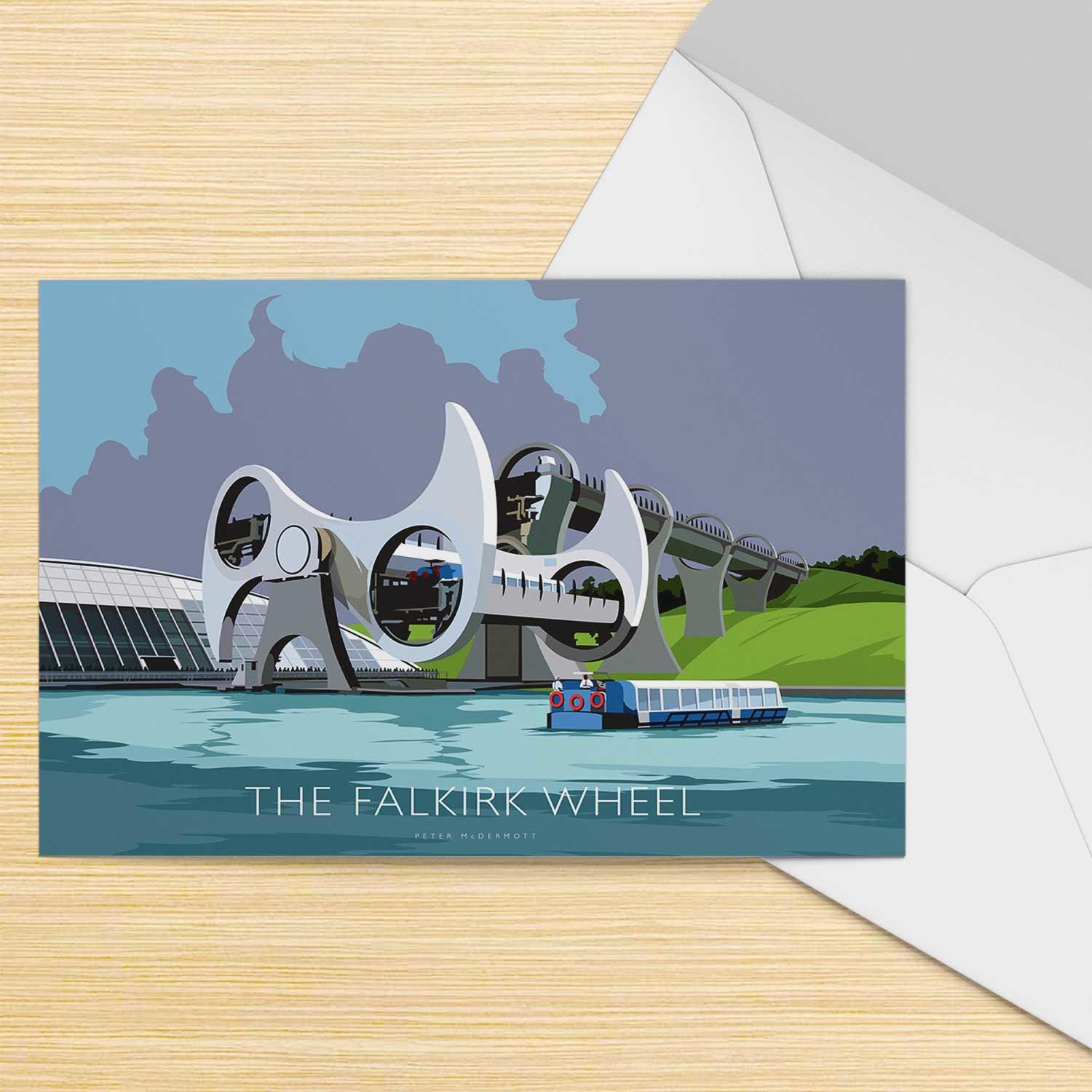 Falkirk Wheel Greeting Card from an original painting by artist Peter McDermott