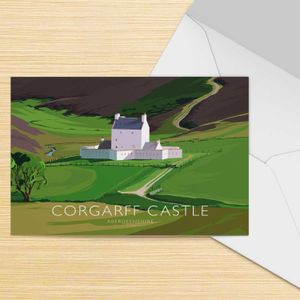Corgarff Castle Greeting Card from an original painting by artist Peter McDermott