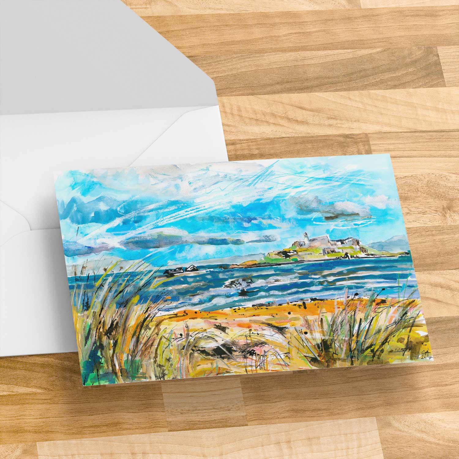 Choppy Waters, Yellowcraigs Greeting Card from an original painting by artist Clare Arbuthnott