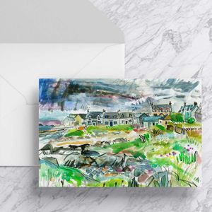 The Village, Iona Greeting Card from an original painting by artist Clare Arbuthnott
