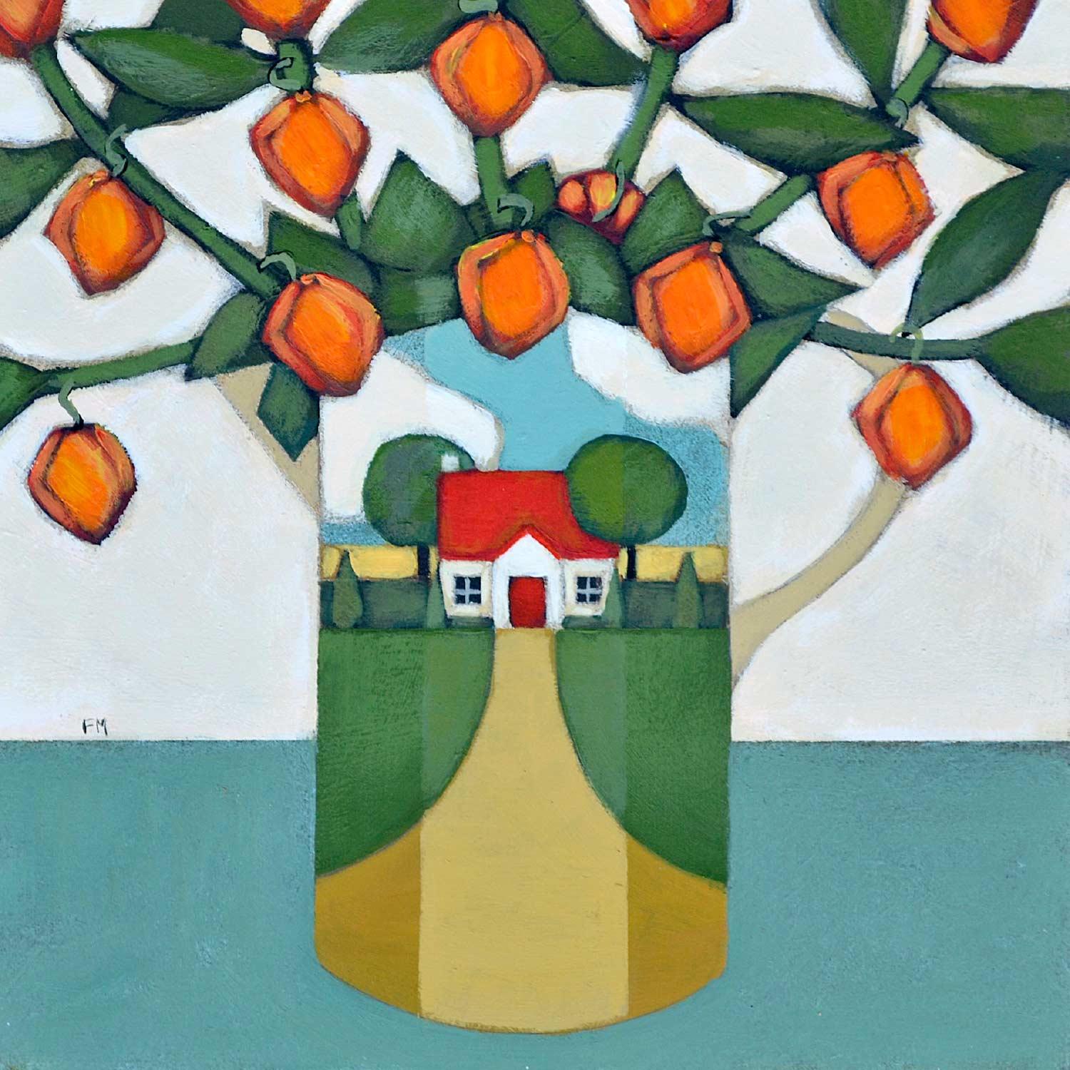 Chinese Lanterns in a Little House Jug by Fiona Millar