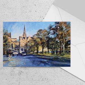 The Meadows, Edinburgh Greeting Card from an original painting by artist Peter Foyle
