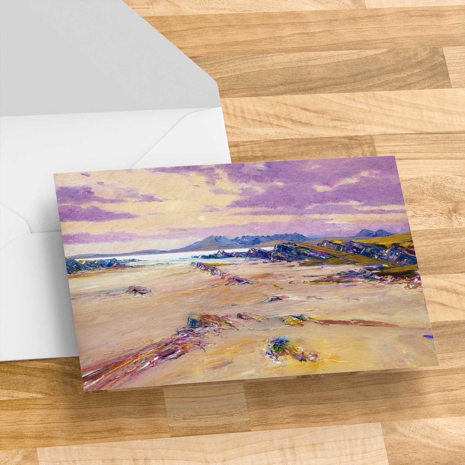 Skye from Arisaig Greeting Card from an original painting by artist John Bathgate