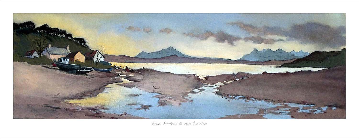 From Portree to the Cuillin Art Print from an original painting by artist Margaret Evans