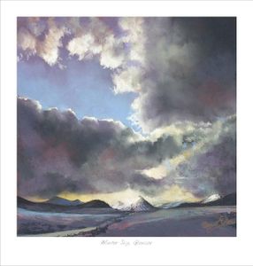 Winter Sky, Glencoe Art Print from an original painting by artist Margaret Evans