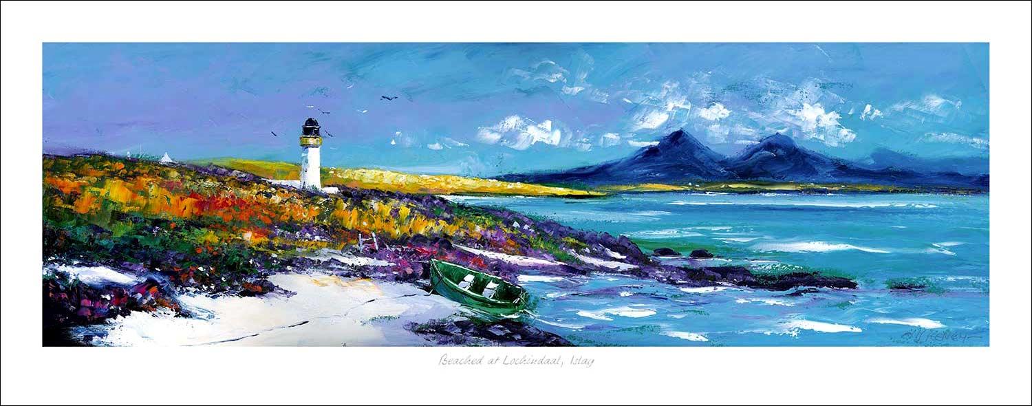 Beached at Lochindall, Islay Art Print from an original painting by artist Jean Feeney