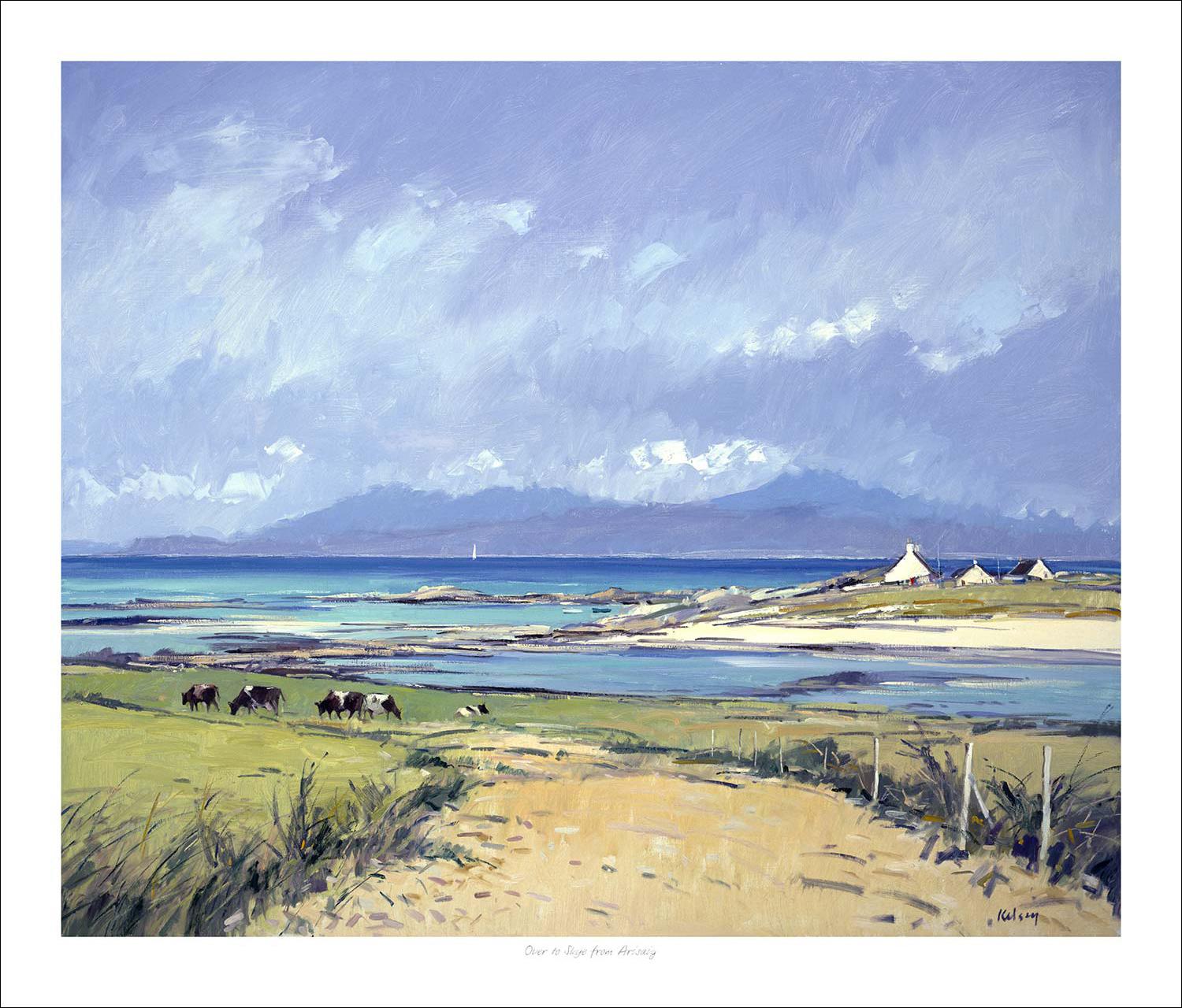 Over to Skye from Arisaig Art Print from an original painting by artist Robert Kelsey