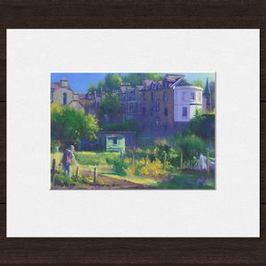 The Allotment, Dunkeld Mounted Card from an original painting by artist Colin Robertson