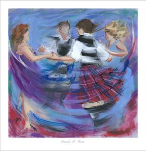 Hands A'Roon Art Print from an original painting by artist Janet McCrorie