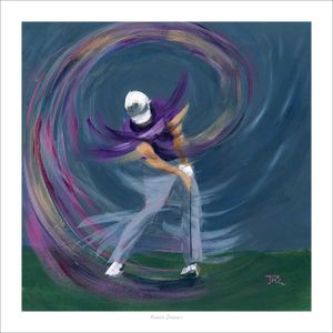 Purple Dreams (Golf) Art Print from an original painting by artist Janet McCrorie
