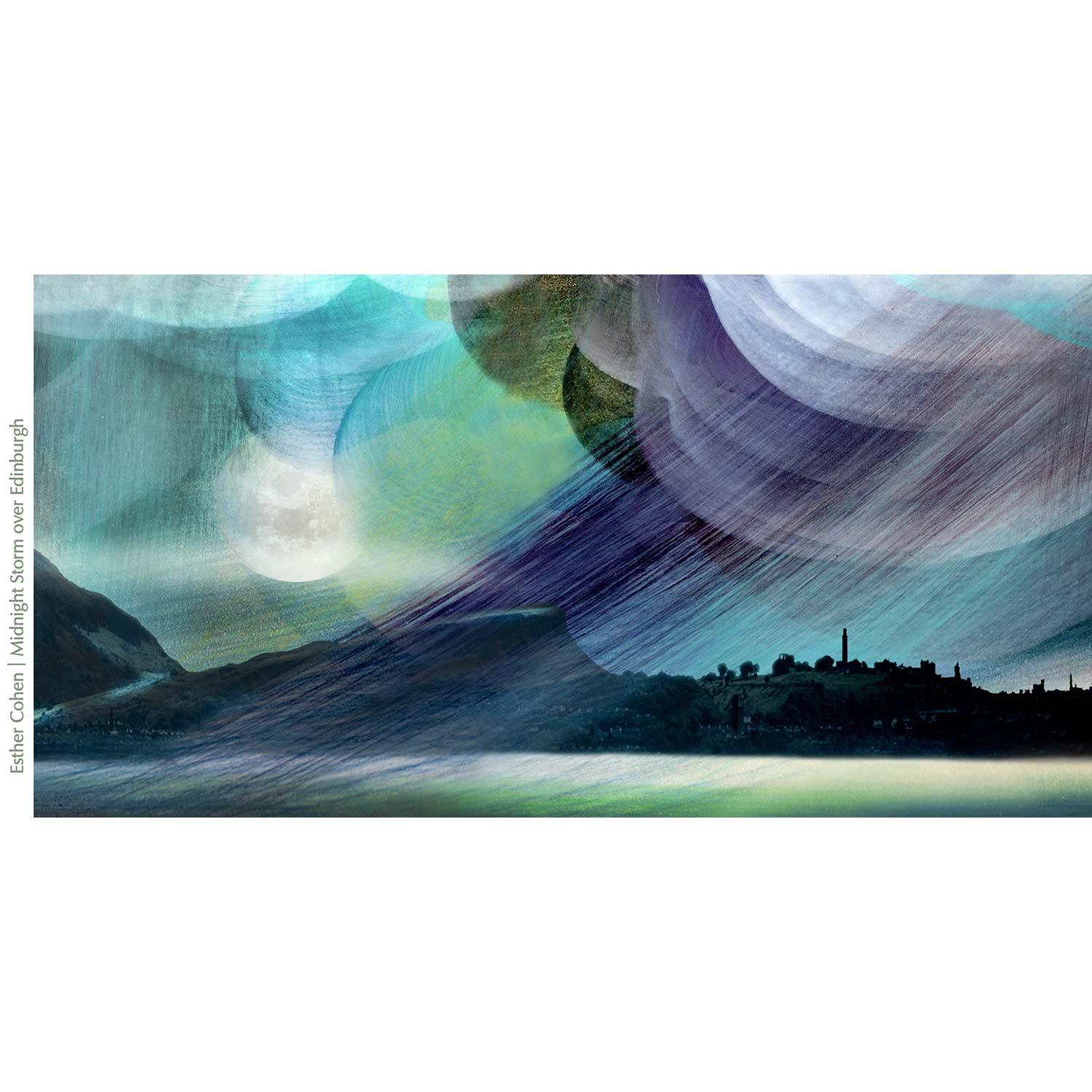Midnight Storm over Edinburgh by artist Esther Cohen