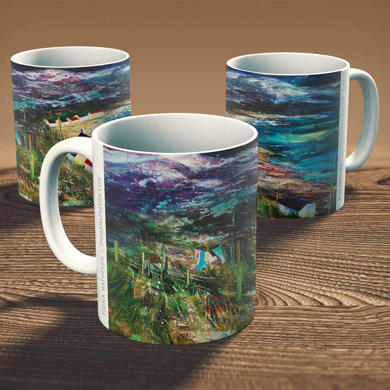 Blue Washing Mug from an original painting by artist Fiona Matheson