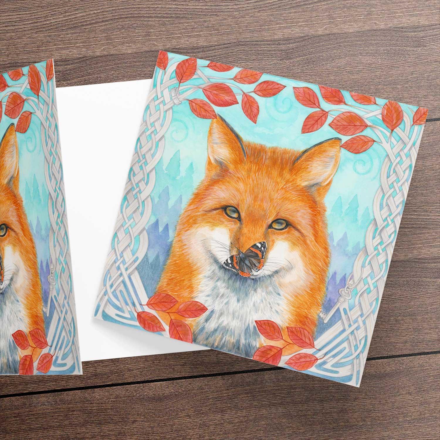 Fox Greeting Card from an original painting by artist Marjory Tait