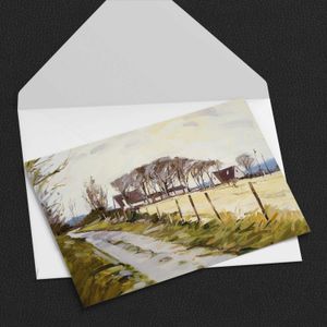 A Country Lane Greeting Card from an original painting by artist Robert Kelsey