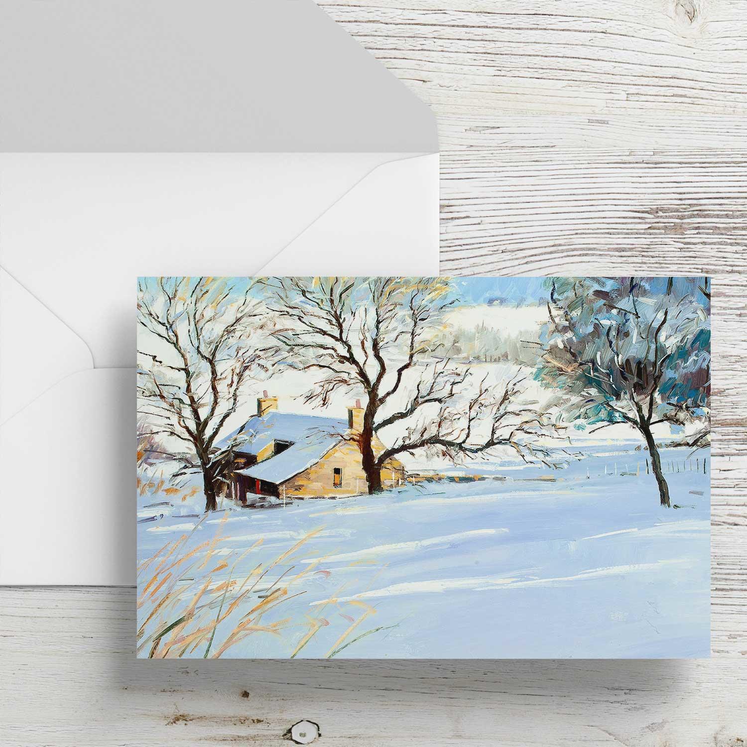 Winter Light Greeting Card from an original painting by artist Robert Kelsey