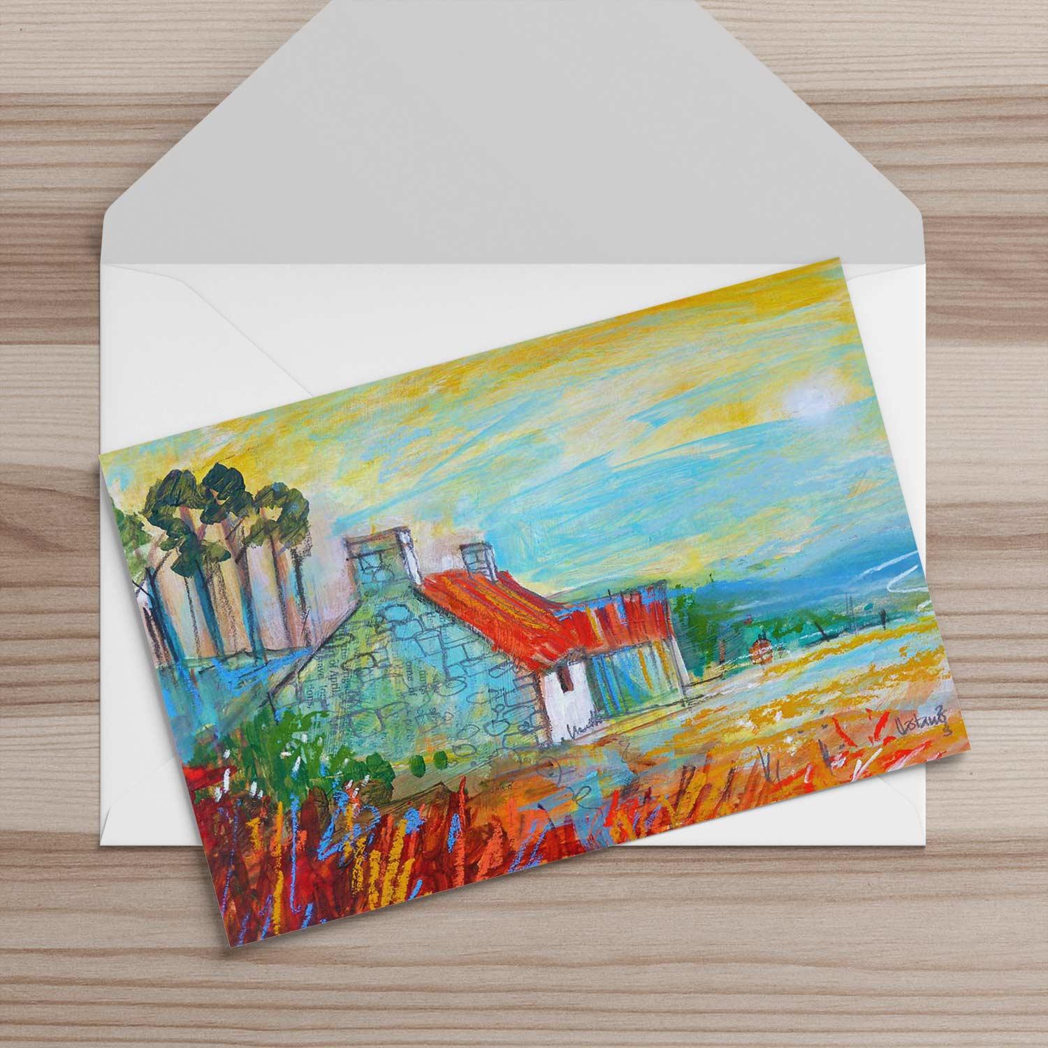 Hill View Greeting Card from an original painting by artist Ann Vastano