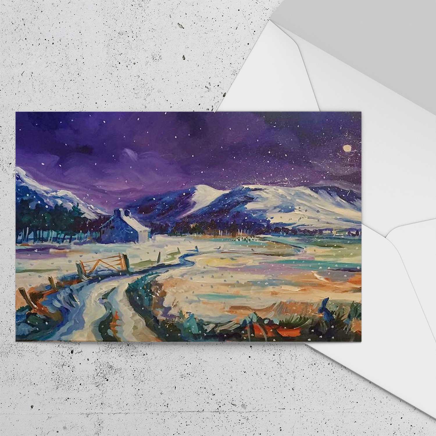 Shepherds Croft, Glen Banchor Greeting Card from an original painting by artist Ann Vastano