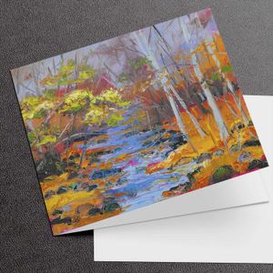 Autumn River, Aberfeldy Greeting Card from an original painting by artist Judith I Bridgland