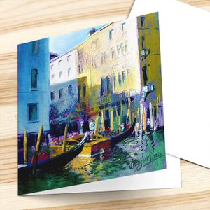 Grand Canal Shadows Greeting Card from an original painting by artist Margaret Evans