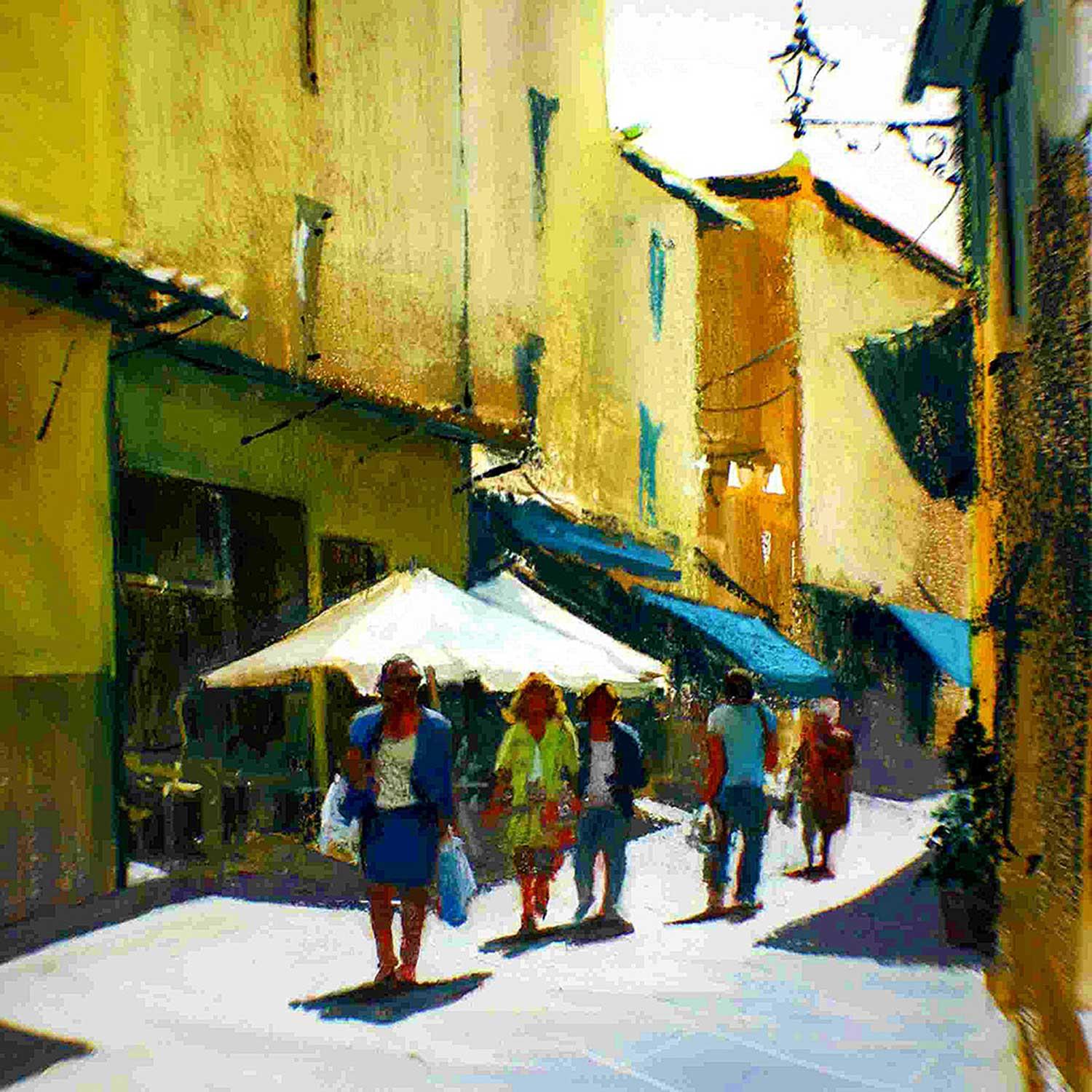 Shoppers, Lucca by Margaret Evans