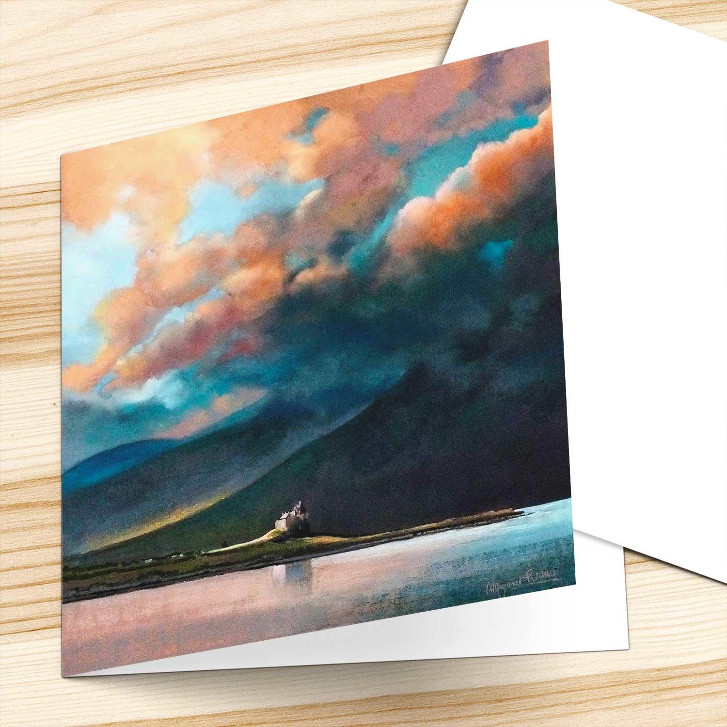 Storm Clouds over Mull Greeting Card from an original painting by artist Margaret Evans