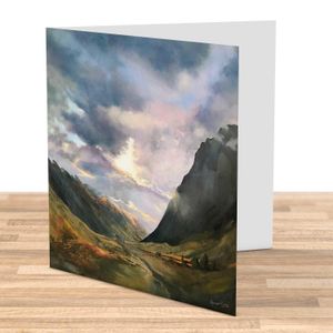 Another Dawn, Glencoe  Greeting Card from an original painting by artist Margaret Evans