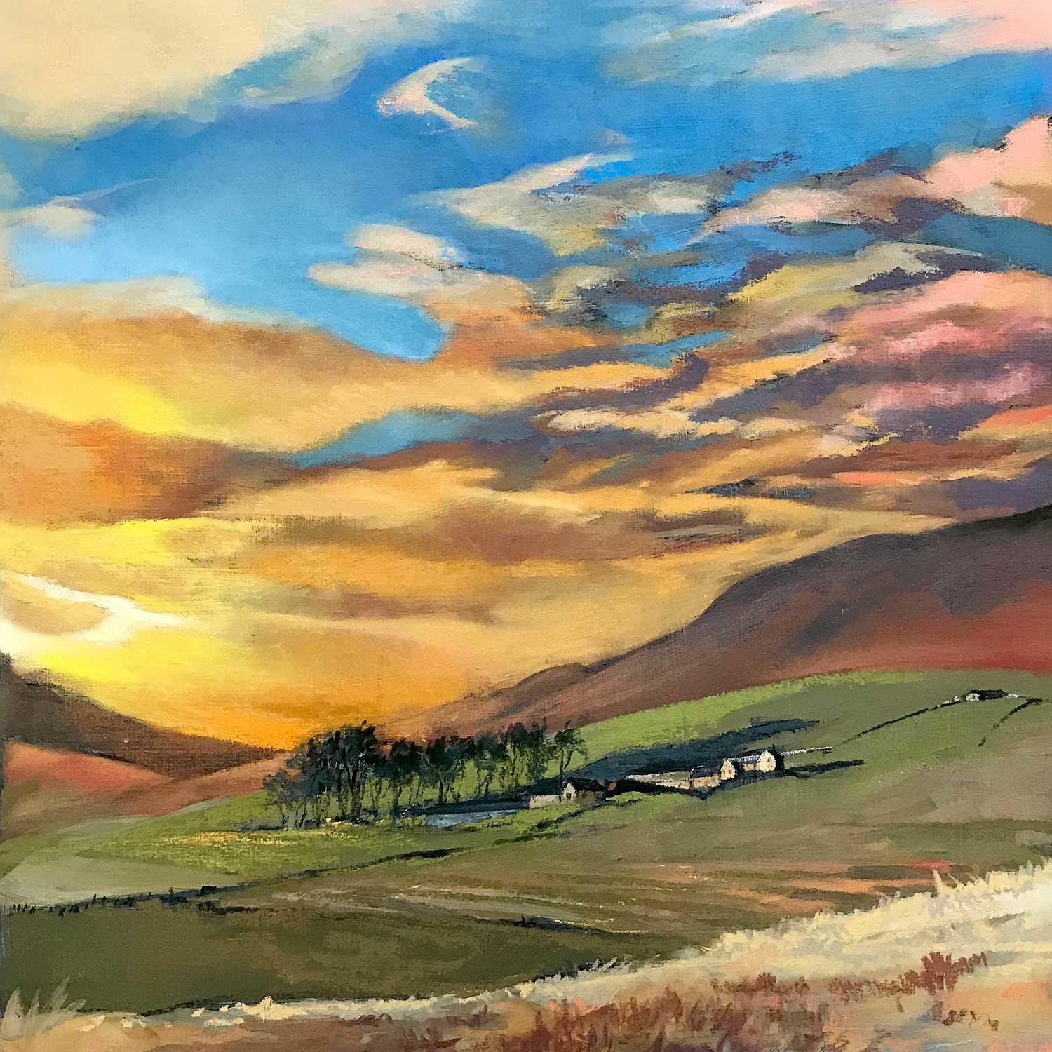 Hill Farm by Sunset  by Margaret Evans
