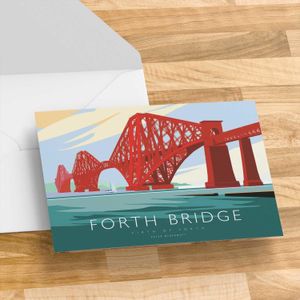 Forth Bridge Firth of Forth Greeting Card from an original painting by artist Peter McDermott