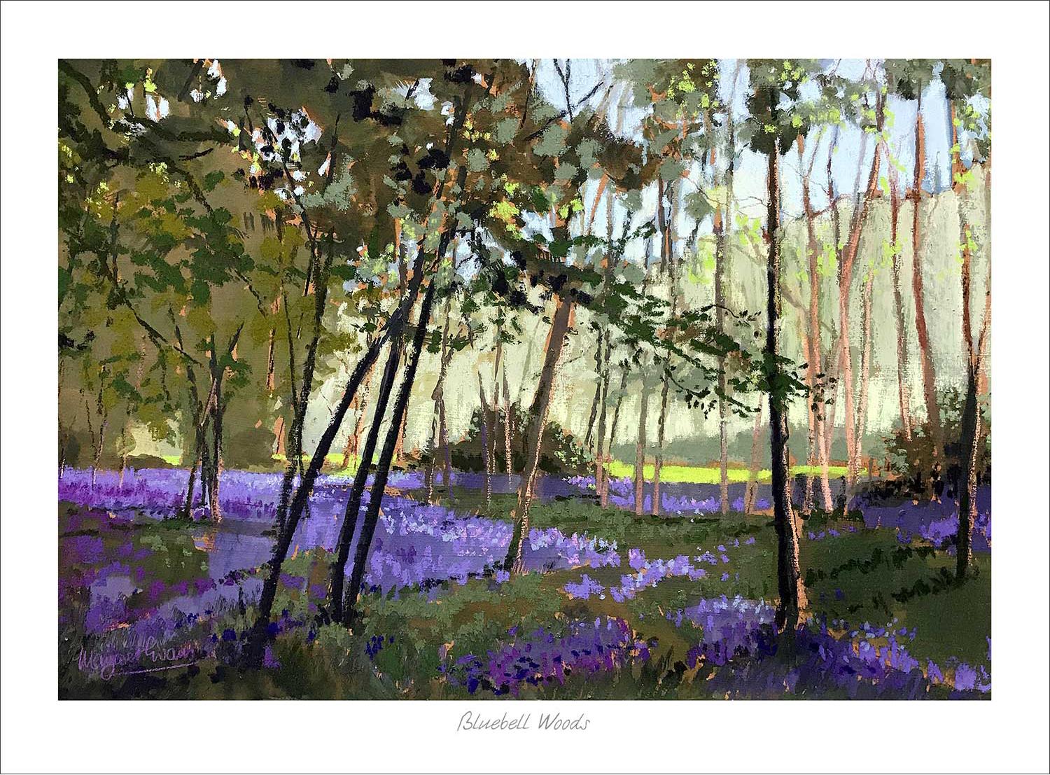 Bluebell Woods Art Print from an original painting by artist Margaret Evans
