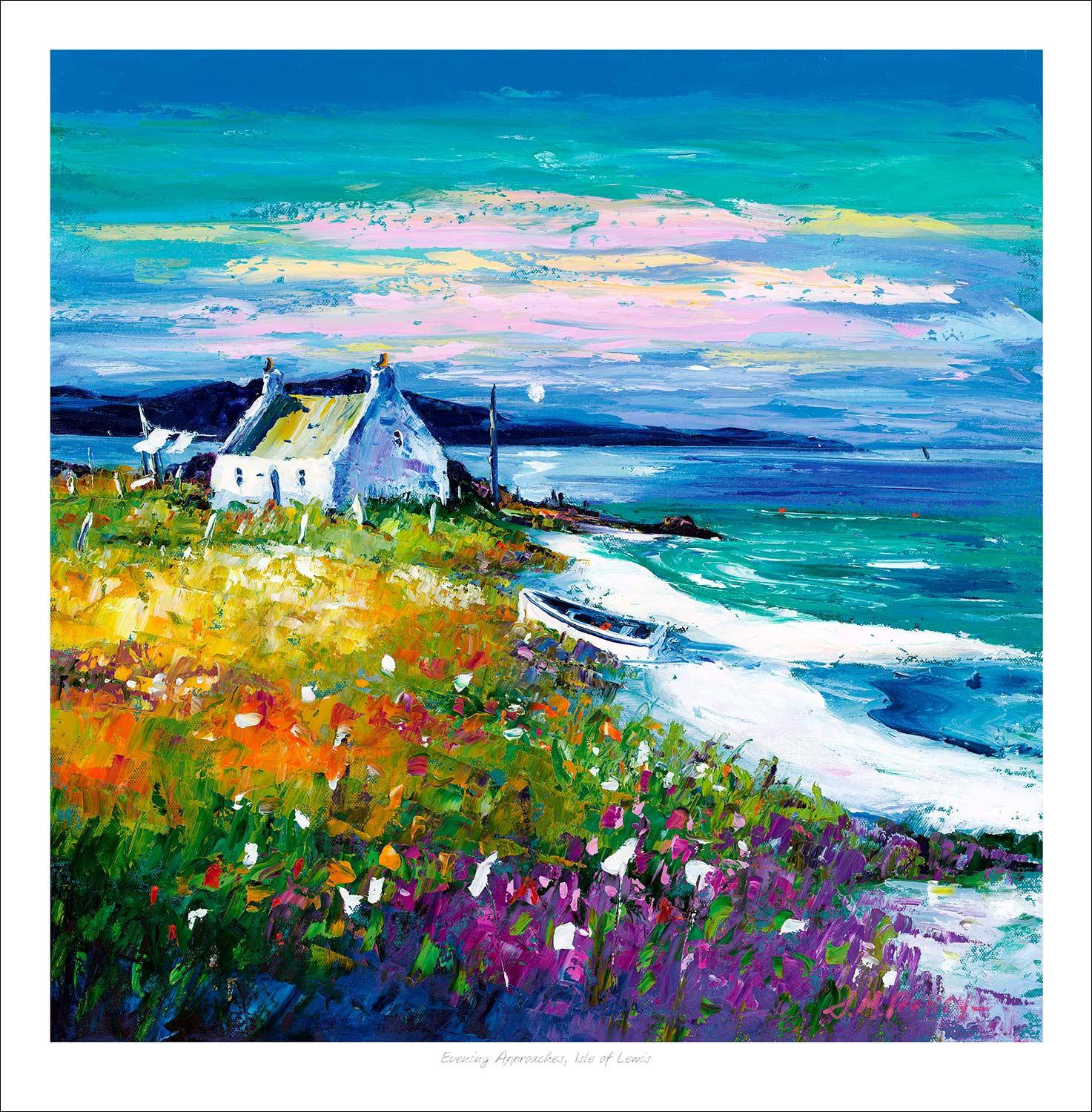 Evening Approaches, Isle of Lewis Art Print from an original painting by artist Jean Feeney