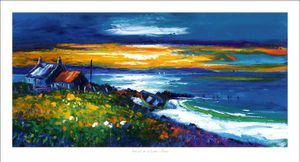 Sunset on a Lewis Shore Art Print from an original painting by artist Jean Feeney