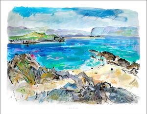 Green Sea, Iona Art Print from an original painted by artist Clare Arbuthnott