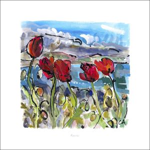 Poppies Art Print from an original painted by artist Clare Arbuthnott