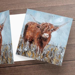 Highland Coo from an original painting by Charlotte Strawbridge