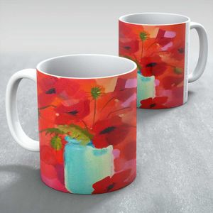 Passionate About Poppies Ceramic Mug by Ann Vastano