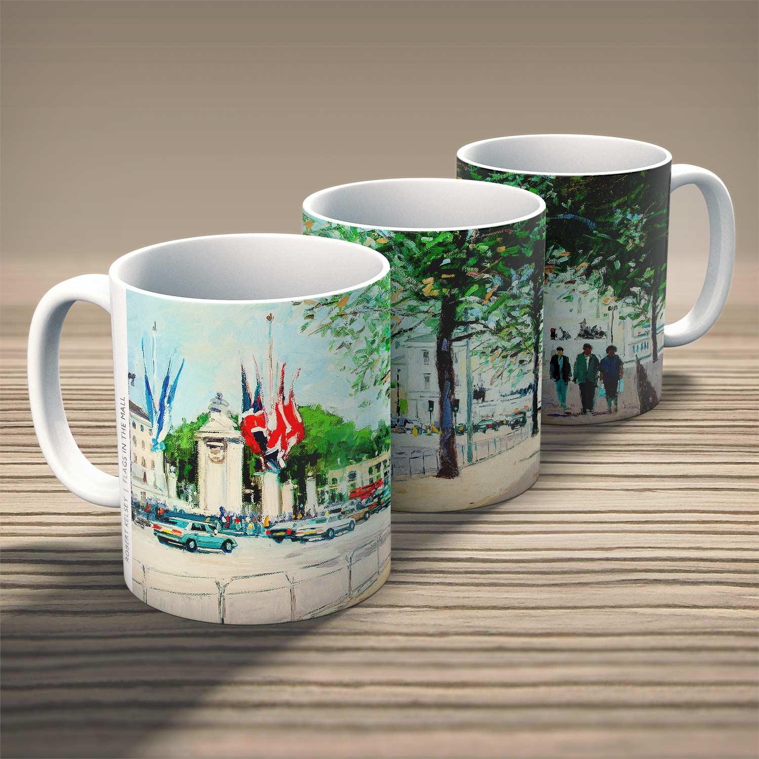 Flags in the Mall Mug from an original painting by artist Robert Kelsey