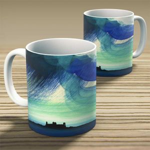 Rain Storm over Tantallon Castle Mug from an original painting by artist Esther Cohen