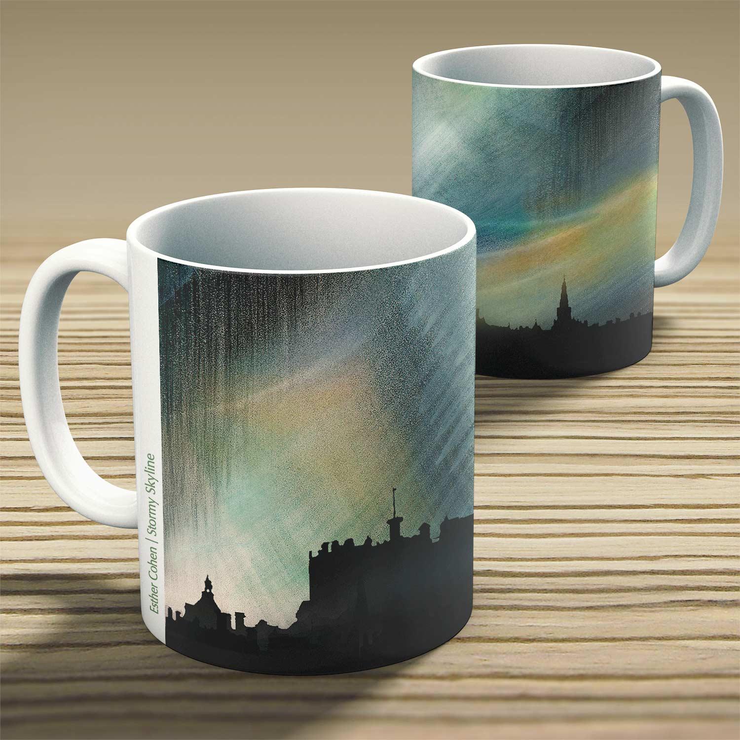 Stormy Skyline Mug from an original painting by artist Esther Cohen
