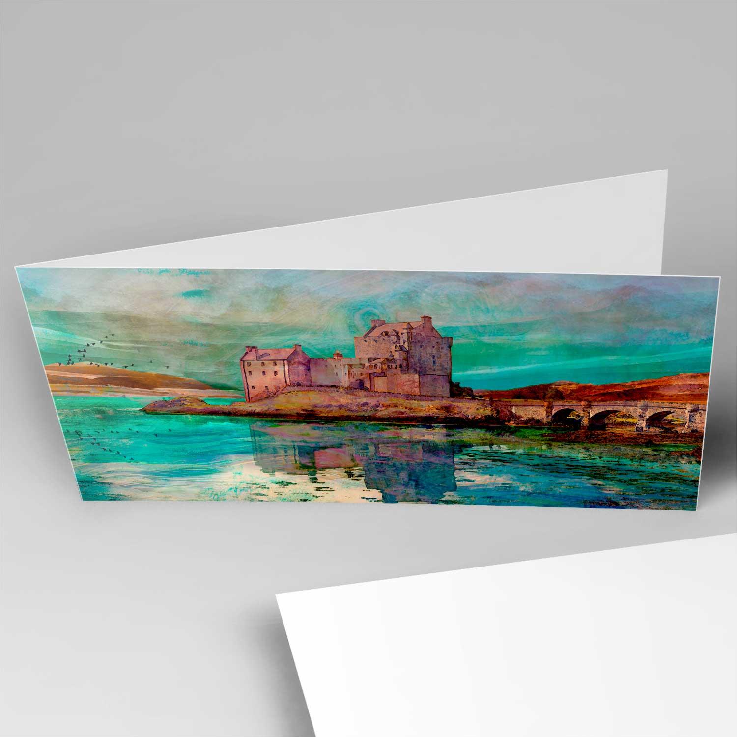Eilean Donan Castle Greeting Card from an original painting by artist Lee Scammacca