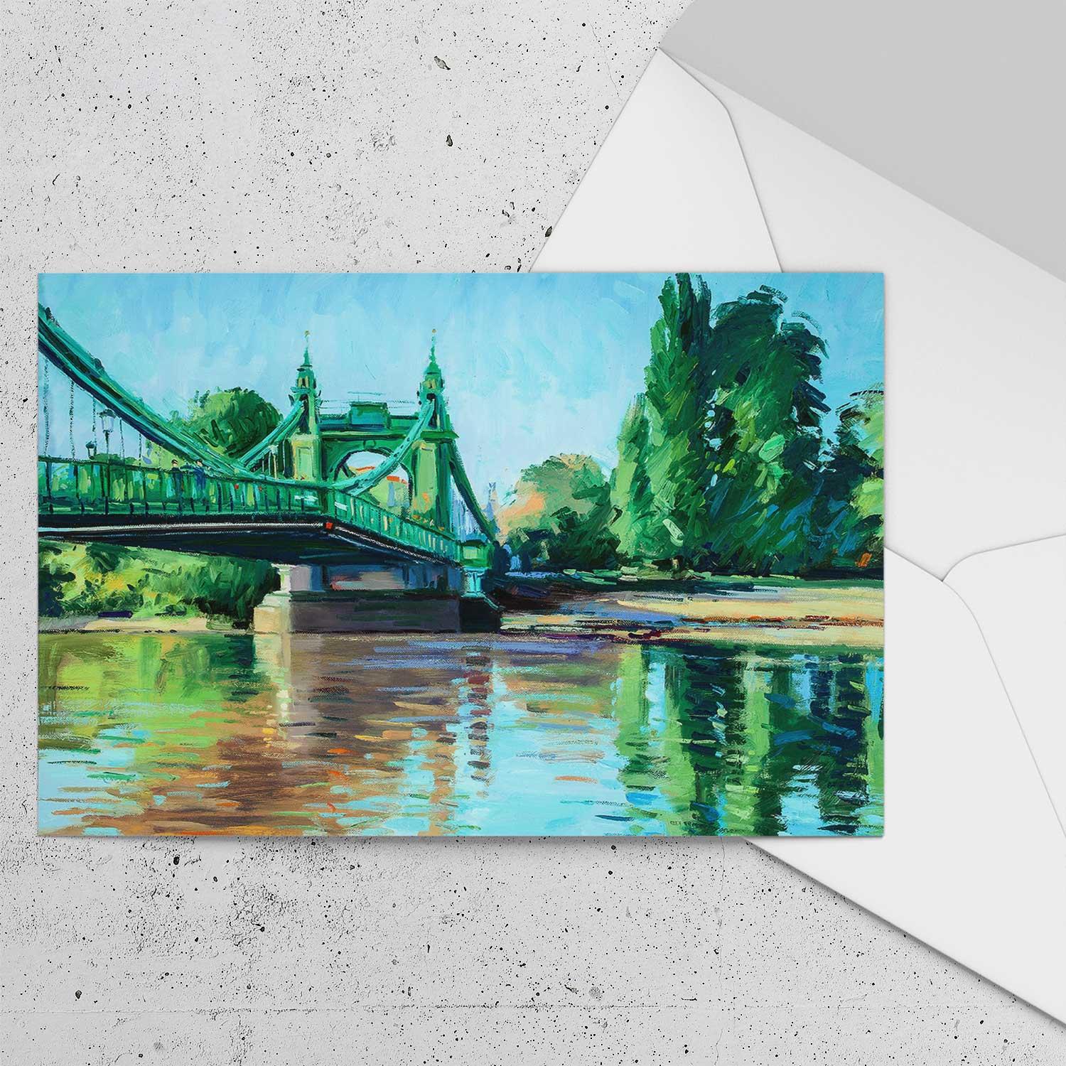 Hammersmith Reflections Greeting Card from an original painting by artist Robert Kelsey