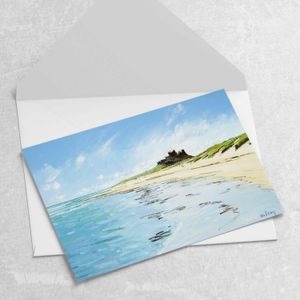 Bamburgh Castle Greeting Card from an original painting by artist Robert Kelsey