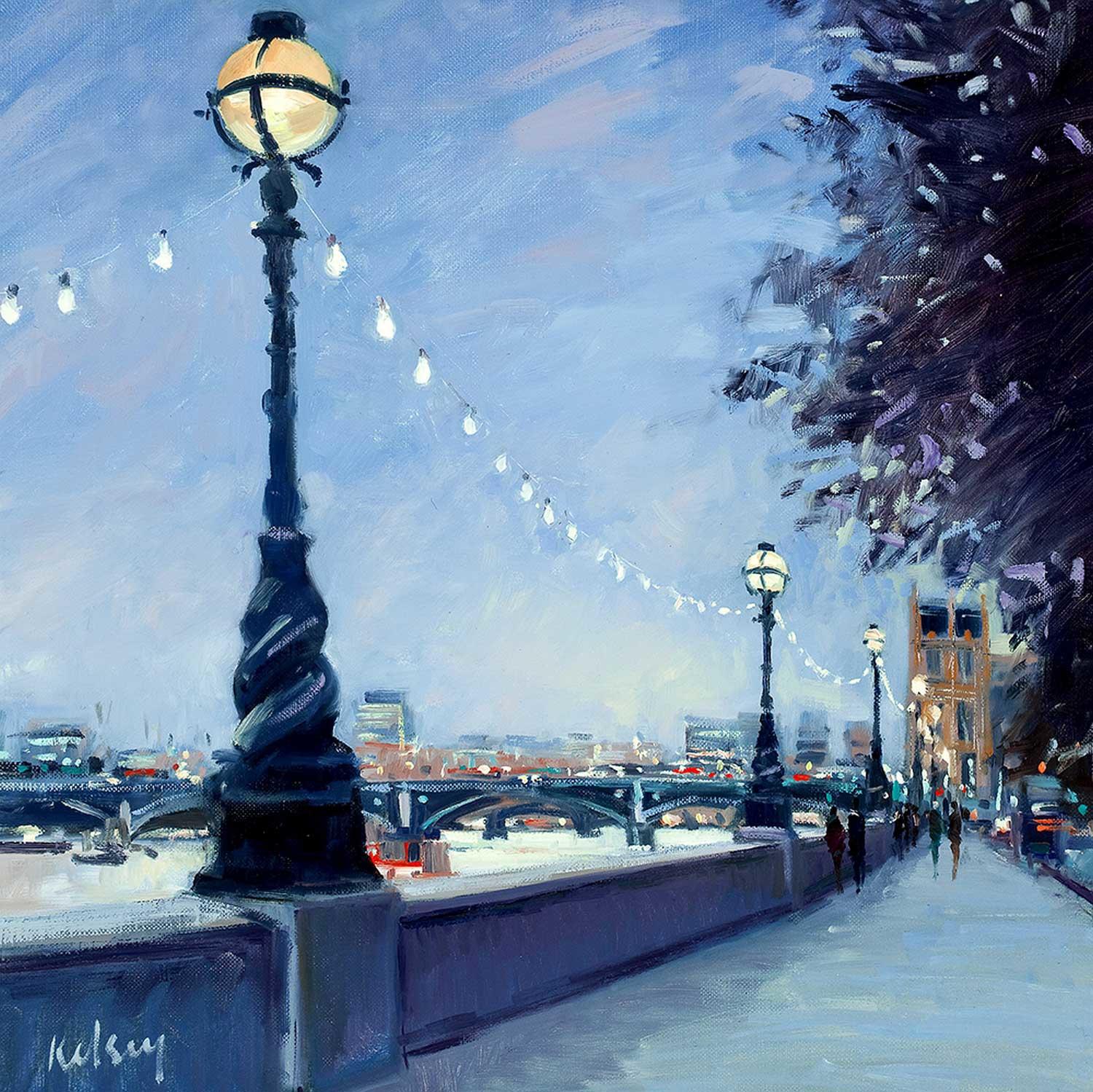 The Embankment by Night by artist Robert Kelsey