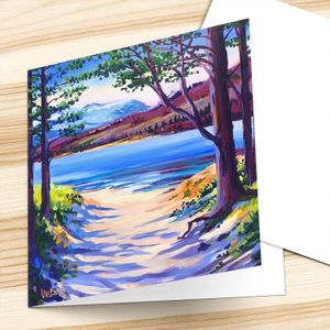 Loch Laggan through the Pines  Greeting Card from an original painting by artist Ann Vastano
