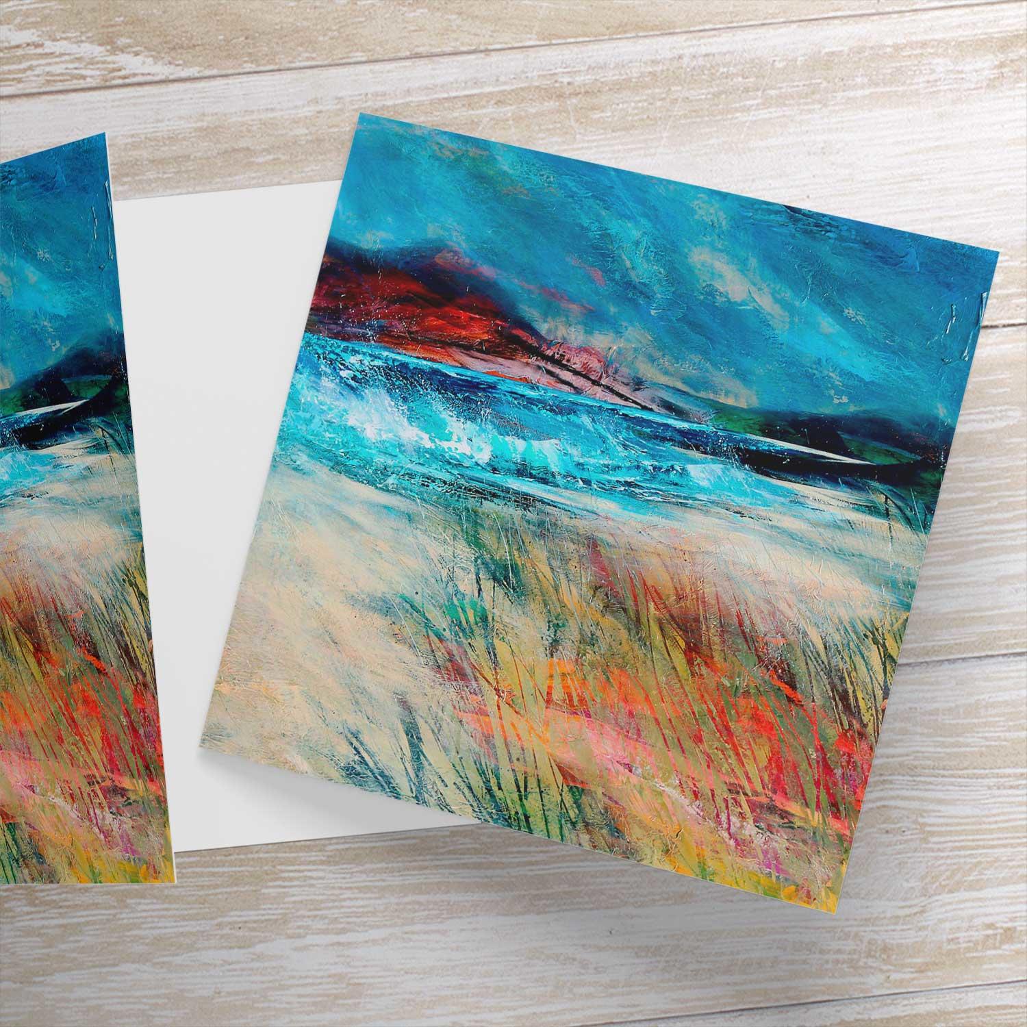 Distant Bay Greeting Card from an original painting by artist Fiona Matheson